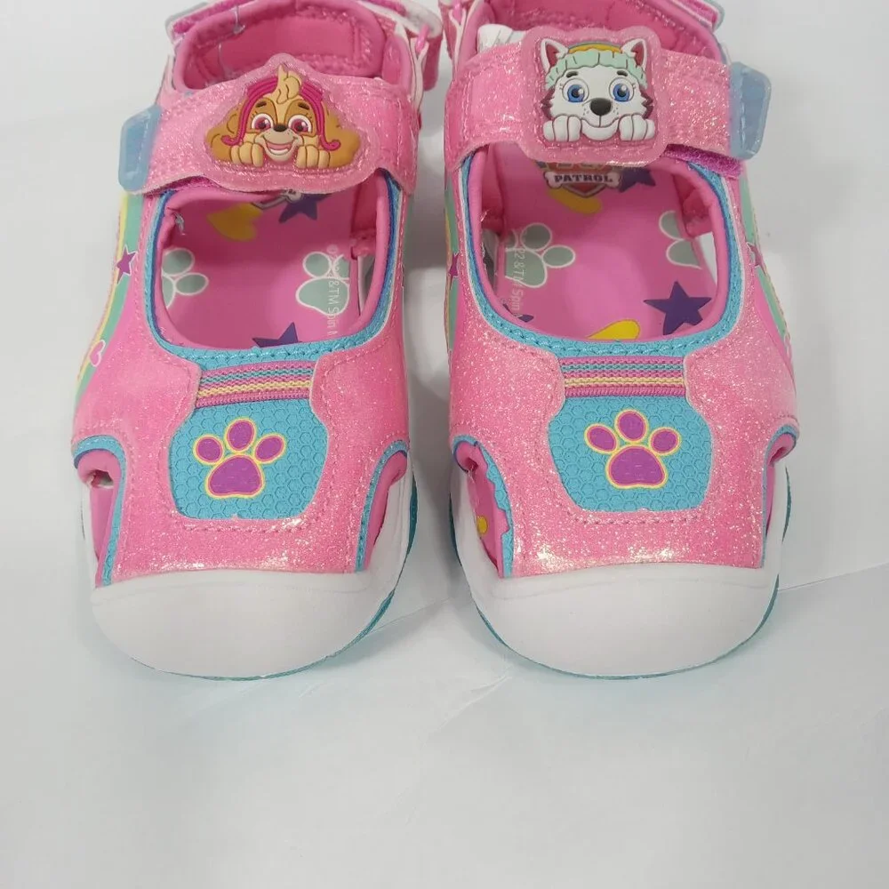 Nickelodeon Paw Patrol Kids Girls' Light-Up Sandals in pink glitter Size 11 NWT
